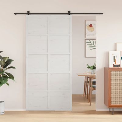 vidaXL Dvere do stodoly biele 100x208 cm masívna borovica