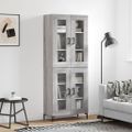 vidaXL Vysoká skrinka sivý dub sonoma 69,5x34x180 cm spracované drevo