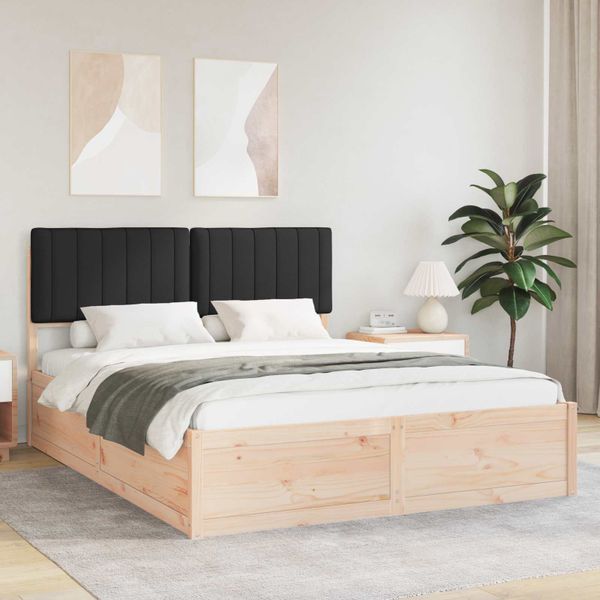 vidaXL Rám postele s čalúneným čelom Čierna 150 x 200 cm