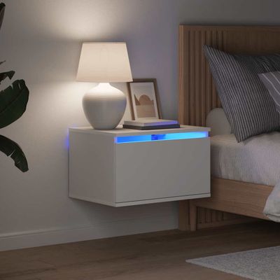 vidaXL Nástenné nočné skrinky s LED osvetlením 2 ks biele