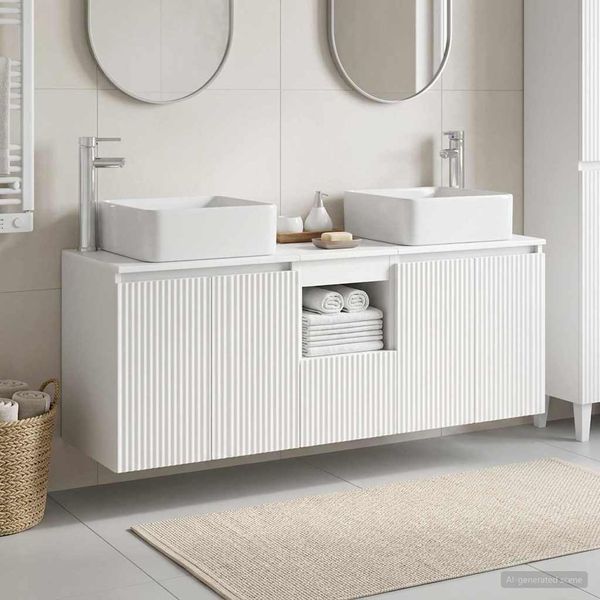vidaXL Set kabinetov do kúpeľne 3 ks Biela 53 x 35 x 63 cm
