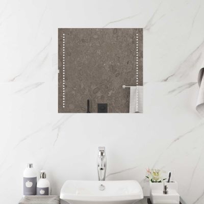 vidaXL Zrkadlo do kúpeľne s LED Priehľadná 50 x 50 cm tvrdené sklo