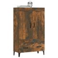 vidaXL Vysoká skrinka dymový dub 70x31x115 cm spracované drevo