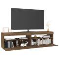 vidaXL TV skrinky s LED svetlami 2 ks hnedý dub 75x35x40 cm