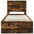 vidaXL Rám postele Dymová dub 100 x 200 cm Masívne borovicové drevo