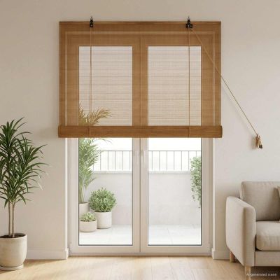 vidaXL Roleta Hnedá 100 x 220 cm Bambus