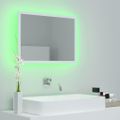 vidaXL Kúpeľňové zrkadlo s LED, biele 60x8,5x37 cm, akryl