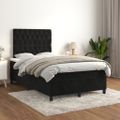 vidaXL Posteľný rám boxspring s matracom čierny 120x200 cm zamat