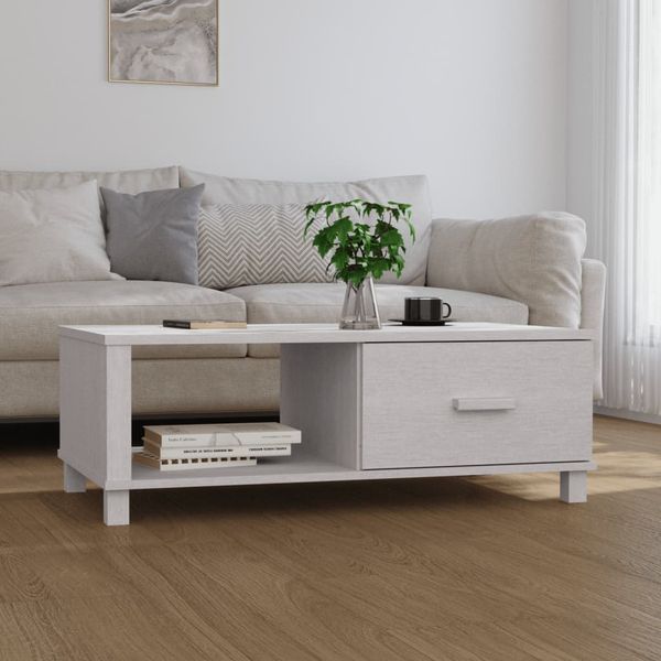 vidaXL Konferenčný stolík HAMAR, biely 100x55x35 cm, borovica