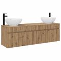 vidaXL Set kabinetov do kúpeľne 3 ks Dub artisan 49 x 44,5 x 66,5 cm