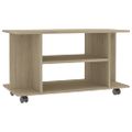 vidaXL TV skrinka s kolieskami farba dubu sonoma 80x40x45 cm