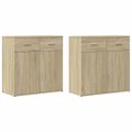 vidaXL Komody 2 ks dub sonoma 79x38x80 cm kompozitné drevo