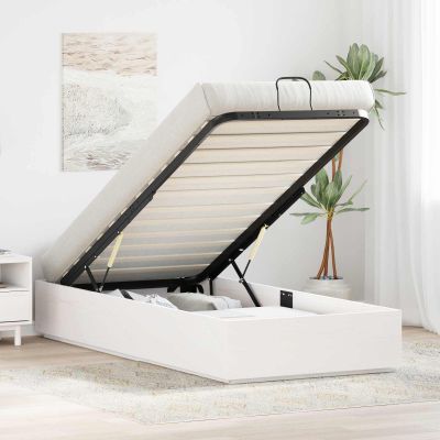 vidaXL Posteľový rám s úložným priestorom Biela 75 x 190 cm