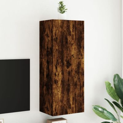 vidaXL TV nástenná skrinka dymový dub 40,5x30x102 cm kompozitné drevo