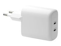 Sieťový adaptér - 30 watt - 2 výstupné konektory (USB-C) - biela - Európa