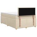 vidaXL Posteľ boxspring s matracom Krémová 120 x 200 cm Látka