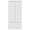 vidaXL Skrinka so zásuvkou Biela 55,5x34x119,5 cm Konštrukčné drevo