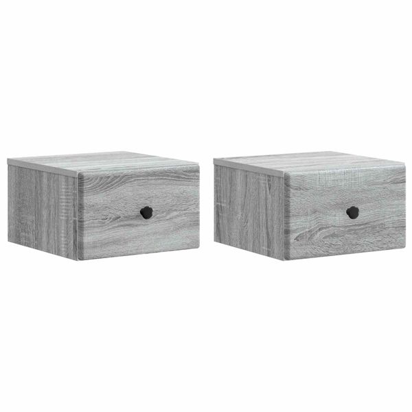vidaXL Nástenná nočná skrinka 2 pcs Sivá sonoma 34,5 x 33 x 20 cm
