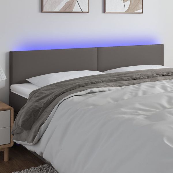 VidaXL Čelo postele sivé 180x5x78/88 cm umelá koža