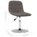 vidaXL Otočná jedálenská stolička sivohnedá látková