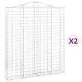 vidaXL Oblúkový gabionový kôš 2 ks 200x30x220/240cm pozinkované železo