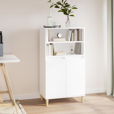 vidaXL Vysoká skrinka biela 60x36x110 cm spracované drevo