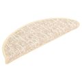 vidaXL Kobercové nášľapy na schody 15 ks krémové 56x17x3 cm
