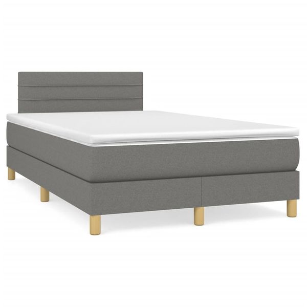 vidaXL Boxspring posteľ s matracom, tmavosivá 120x190 cm, látka