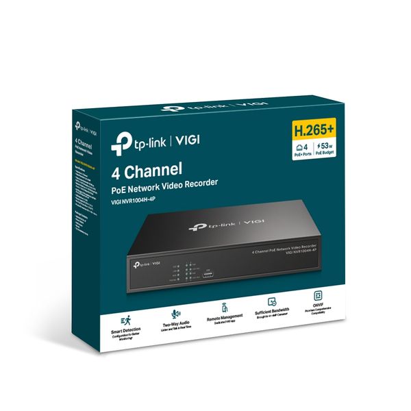 VIGI NVR1004H-4P 4-kanálový PoE sieťový videorekordér