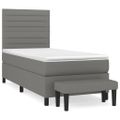 vidaXL Boxspring posteľ s matracom tmavosivá 90x200 cm látka