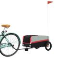 vidaXL Vozík za bicykel, čierno červený 30 kg, železo