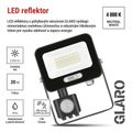 LED reflektor GLARO s pohybovým čidlom, 20 W, čierny, IP54, 2000 lm, neutrálna biela