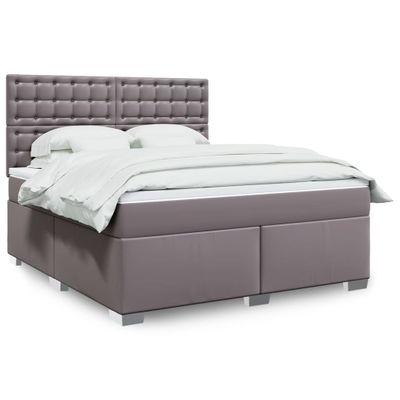vidaXL Boxspring posteľ s matracom sivá 180x200 cm umelá koža
