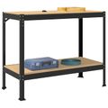 vidaXL Pracovný stôl Čierny 115 x 55 x 91 cm Spracované drevo a kov