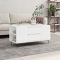 vidaXL Konferenčný stolík lesklý biely 102x44,5x50 cm kompozitné drevo