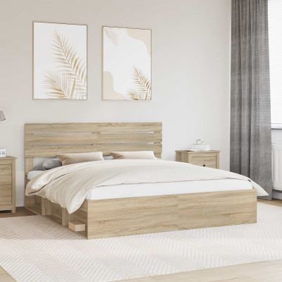 vidaXL Rám postele Sonoma 200 x 200 cm Masívne borovicové drevo