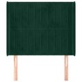 vidaXL Čelo postele so záhybmi tmavozelený 103x16x118/128 cm zamat