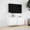 vidaXL TV nástenná skrinka s LED svetlami biela 80x31x35 cm
