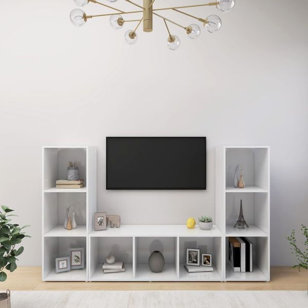 vidaXL | TV skrinka | 3 pcs 37 x 35 x 107,5 cm