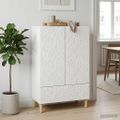 vidaXL Servírovacia skriňa Biela s vysokým leskom 66 x 34,5 x 95 cm