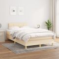 vidaXL Boxspring posteľ s matracom krémový 120x200 cm látka