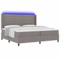 vidaXL LED box s pružinami Sivohnedá 200 x 200 cm látka