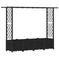 vidaXL Vyvýšený záhon s mriežkou a strechou Čierna 203 x 40 x 136 cm