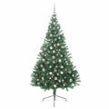 vidaXL Umelý predsvietený vianočný stromček Zelená 240 cm PVC