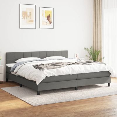 vidaXL Boxspring posteľ s matracom tmavosivá 160x200 cm látka