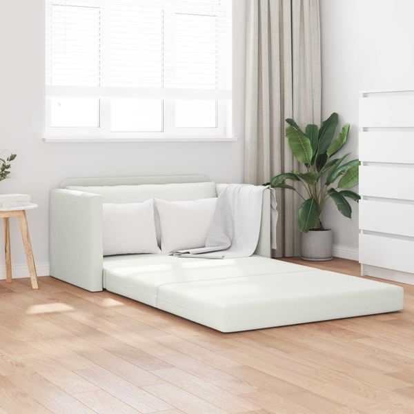 vidaXL Rozkladacia posteľ Biela 124 x 71 x 78 cm Umelá koža