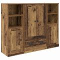 vidaXL Highboard 3 ks Staré drevo 132 x 35,5 x 103,5 cm