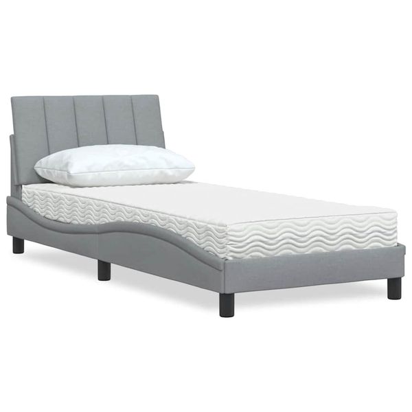 vidaXL Posteľ s matracom Hanko bledosivá 90x200 cm látka
