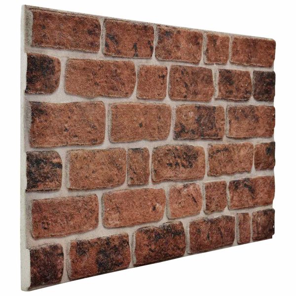 vidaXL Nástenné panely 10 pcs Hnedá tehlová 100 x 50 cm EPS pena