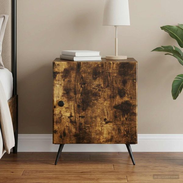 vidaXL Nočný stolík Dymový dub 43 x 34,5 x 50 cm Kompozitné drevo